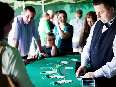 Zabaw w kasyno na 3 stołach - Ruletka, Black Jack, Poker - Park Atrakcji Piracki - Organizacja Imprez, Pikników, Festynów